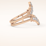 1.29 TCW Round Shaped Moissanite V Shaped Wedding Band