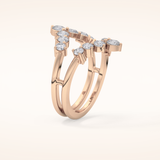 1.29 TCW Round Shaped Moissanite V Shaped Wedding Band