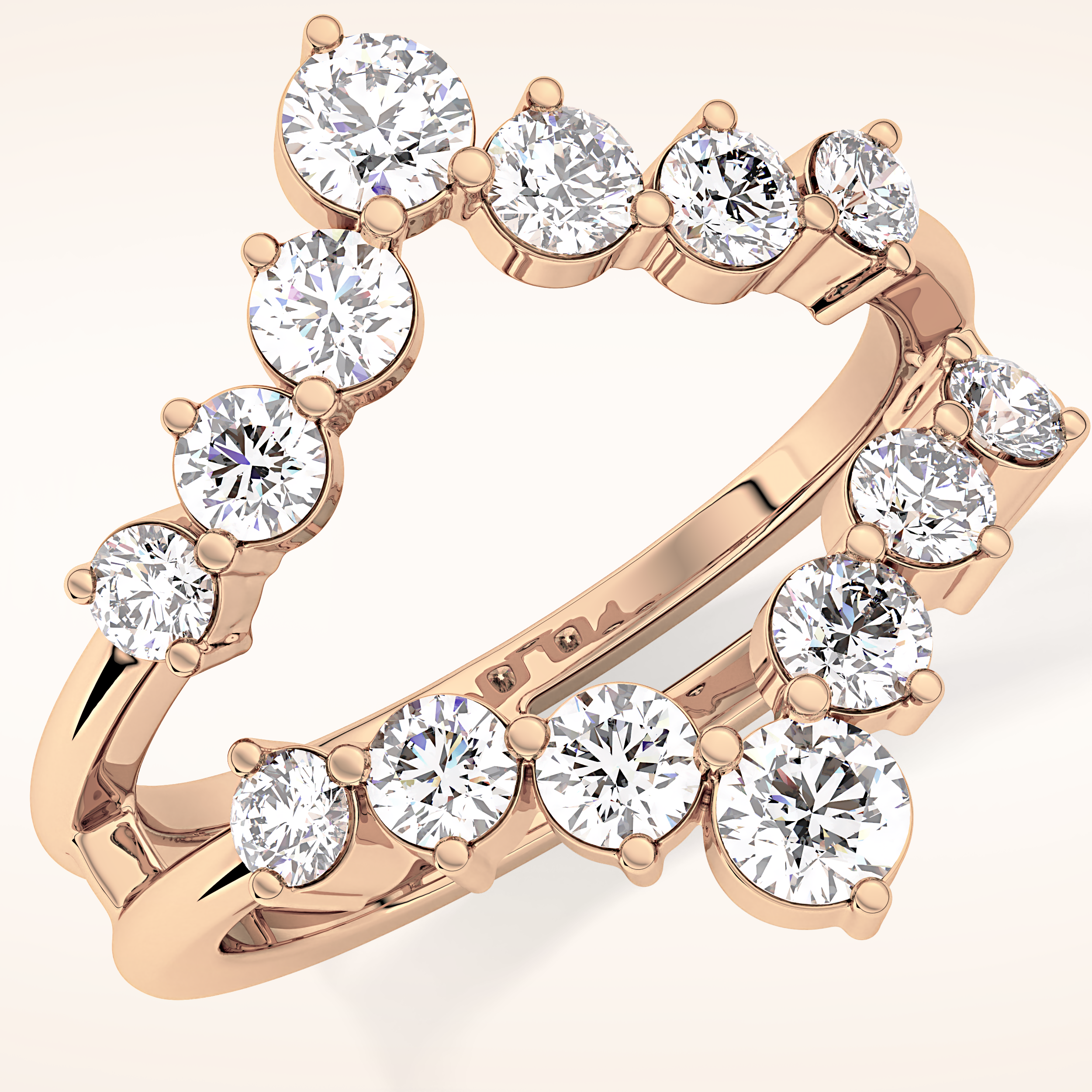 1.29 TCW Round Shaped Moissanite V Shaped Wedding Band