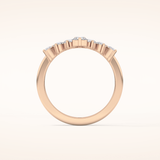 1.29 TCW Round Shaped Moissanite V Shaped Wedding Band