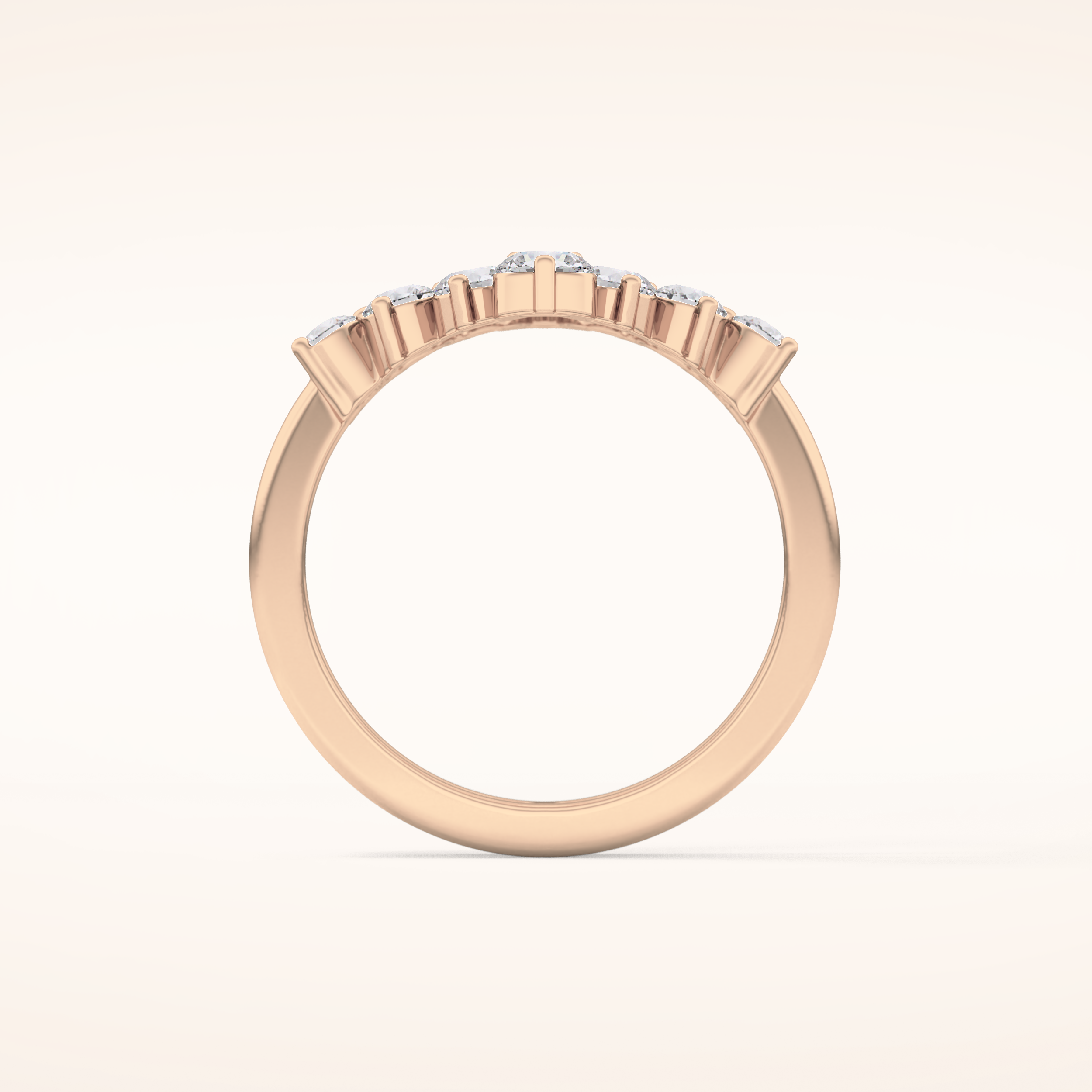 1.29 TCW Round Shaped Moissanite V Shaped Wedding Band