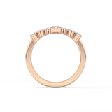 V Shaped Wedding Band with 1.29 TCW Round Cut Moissanite – Yellow, White, or Rose Gold