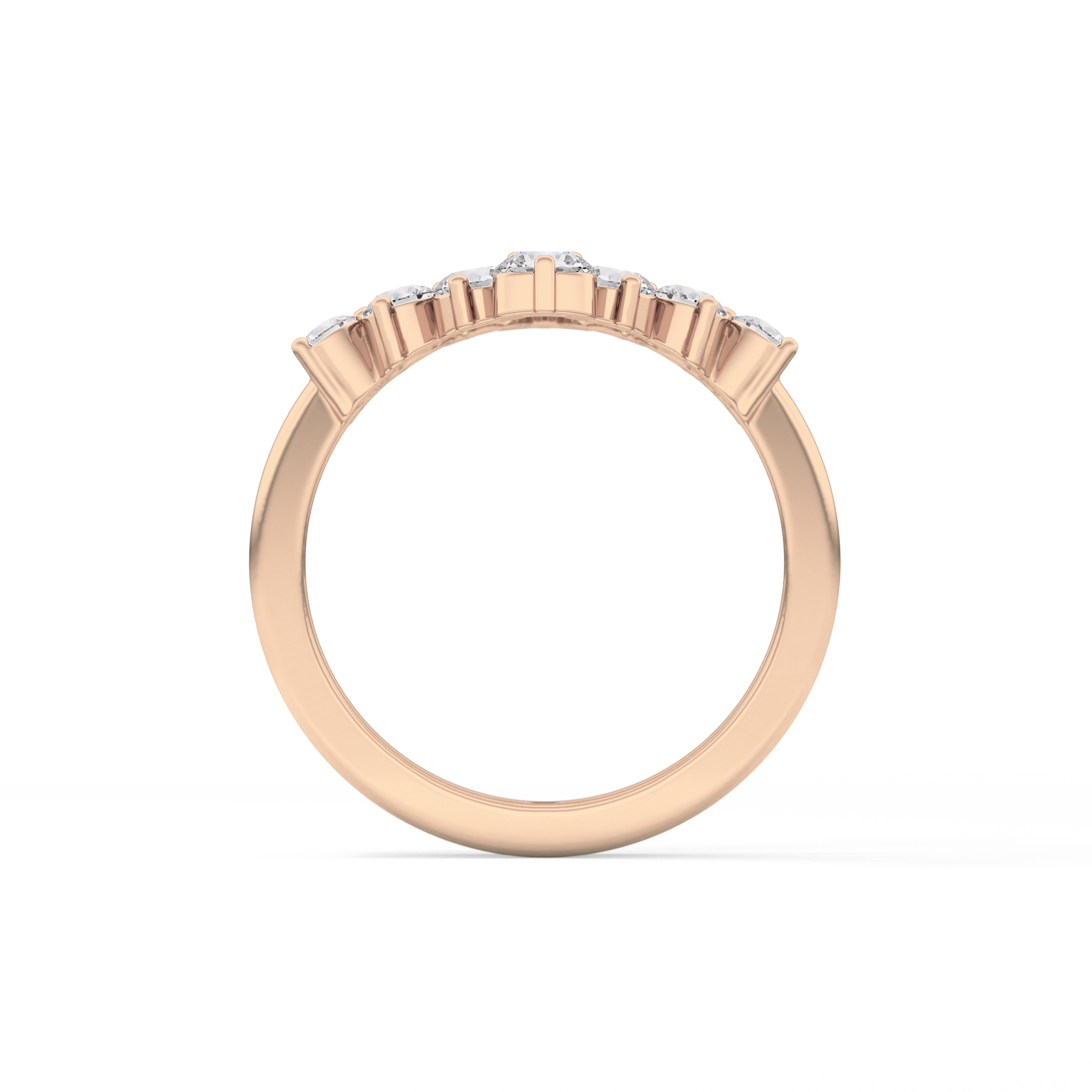 V Shaped Wedding Band with 1.29 TCW Round Cut Moissanite – Yellow, White, or Rose Gold