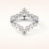 1.29 TCW Round Shaped Moissanite V Shaped Wedding Band