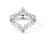 V Shaped Wedding Band with 1.29 TCW Round Cut Moissanite – Yellow, White, or Rose Gold