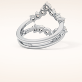 1.29 TCW Round Shaped Moissanite V Shaped Wedding Band