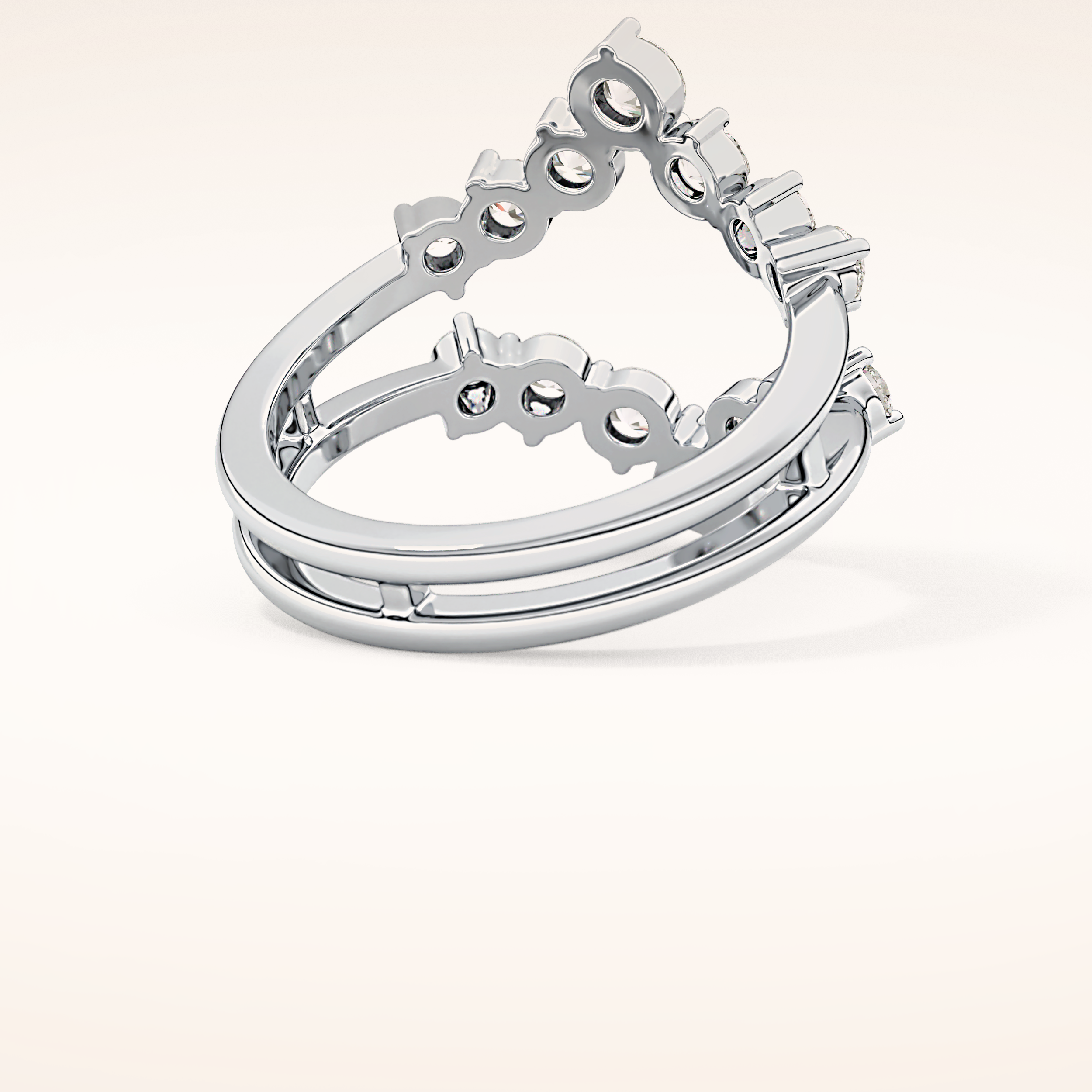 1.29 TCW Round Shaped Moissanite V Shaped Wedding Band
