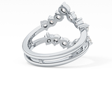V Shaped Wedding Band with 1.29 TCW Round Cut Moissanite – Yellow, White, or Rose Gold