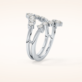 1.29 TCW Round Shaped Moissanite V Shaped Wedding Band