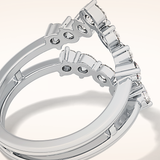 1.29 TCW Round Shaped Moissanite V Shaped Wedding Band