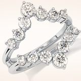 1.29 TCW Round Shaped Moissanite V Shaped Wedding Band