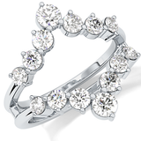 V Shaped Wedding Band with 1.29 TCW Round Cut Moissanite – Yellow, White, or Rose Gold
