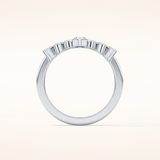 1.29 TCW Round Shaped Moissanite V Shaped Wedding Band