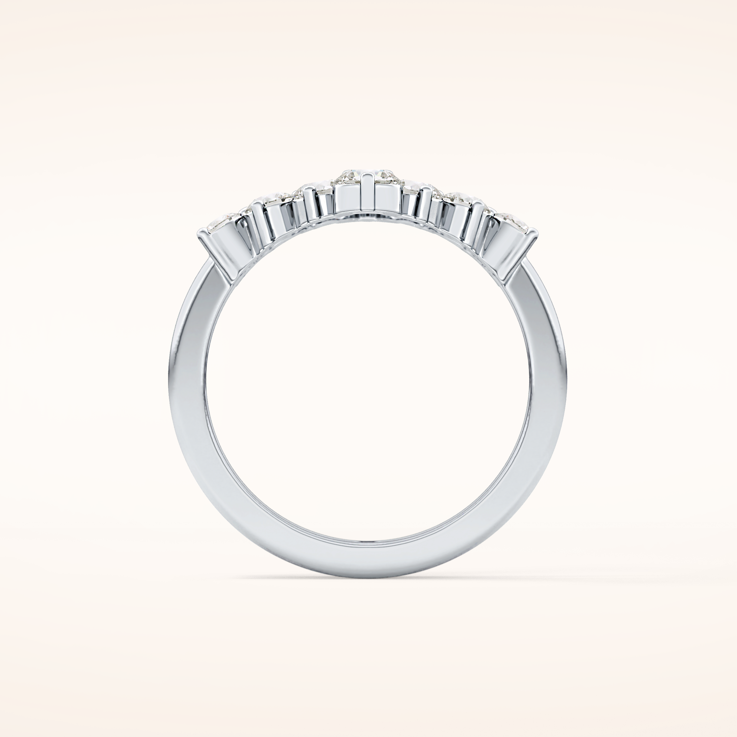 1.29 TCW Round Shaped Moissanite V Shaped Wedding Band