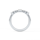 V Shaped Wedding Band with 1.29 TCW Round Cut Moissanite – Yellow, White, or Rose Gold