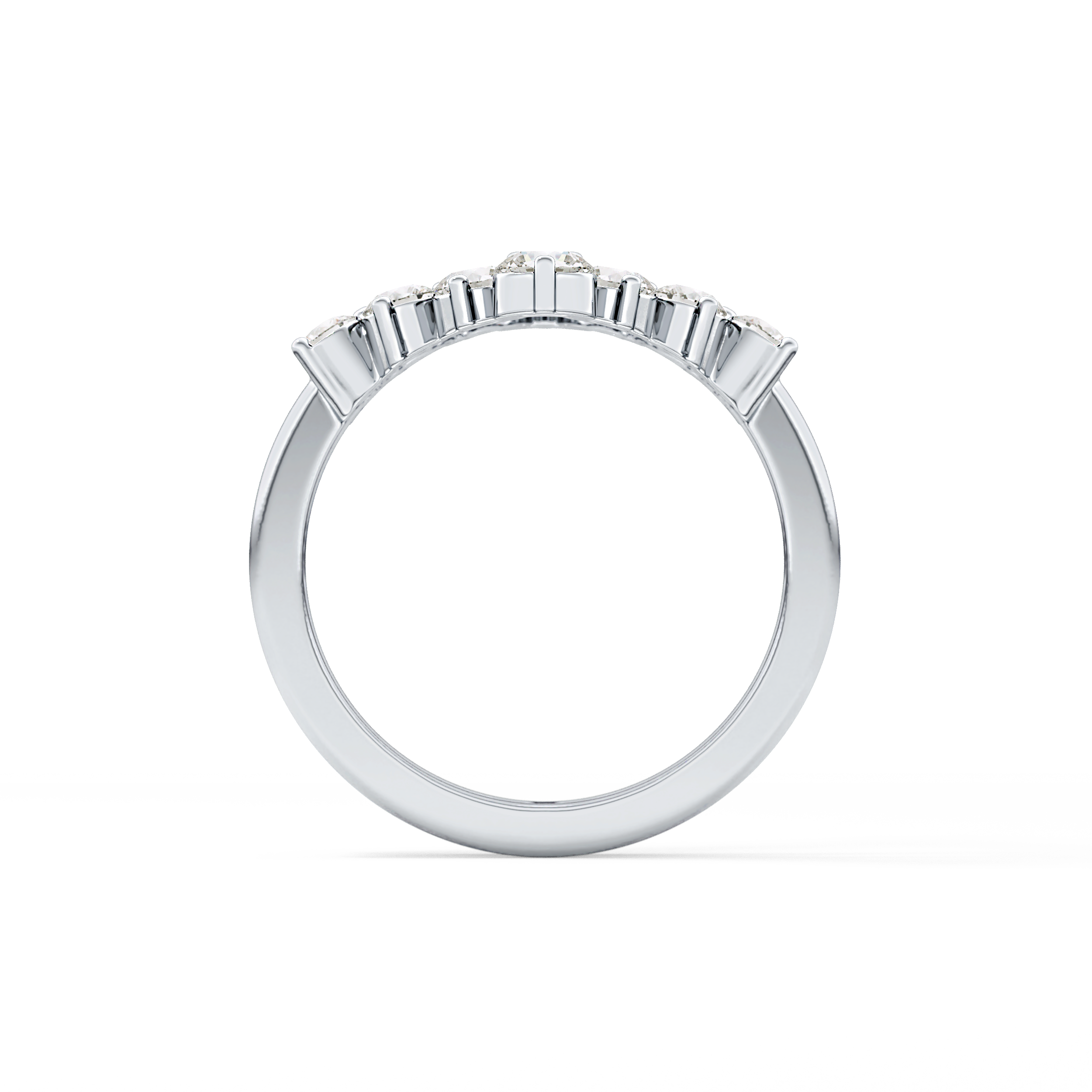 V Shaped Wedding Band with 1.29 TCW Round Cut Moissanite – Yellow, White, or Rose Gold