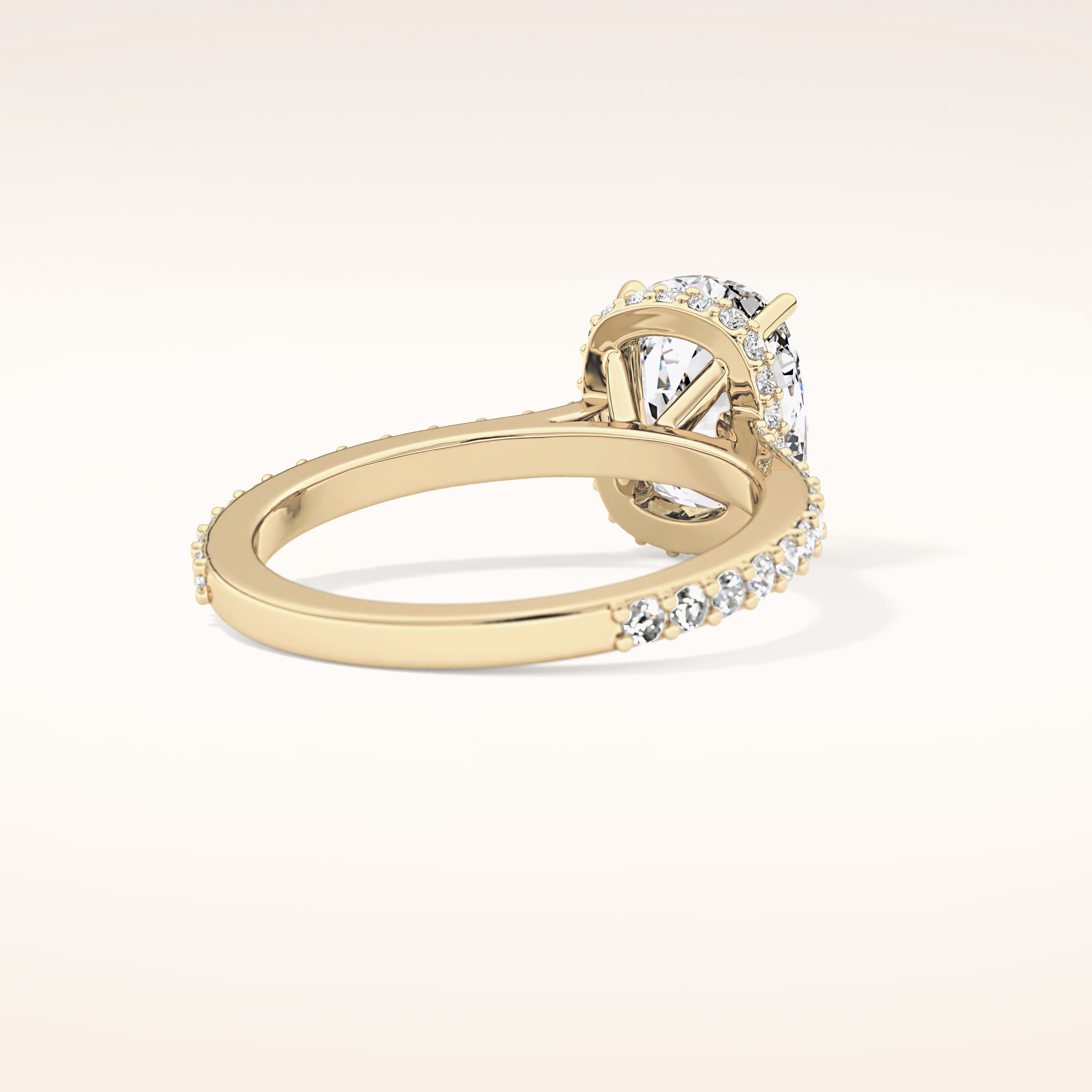 3.55 CT Cushion Shaped Hidden Halo & Pave Moissanite Engagement Ring