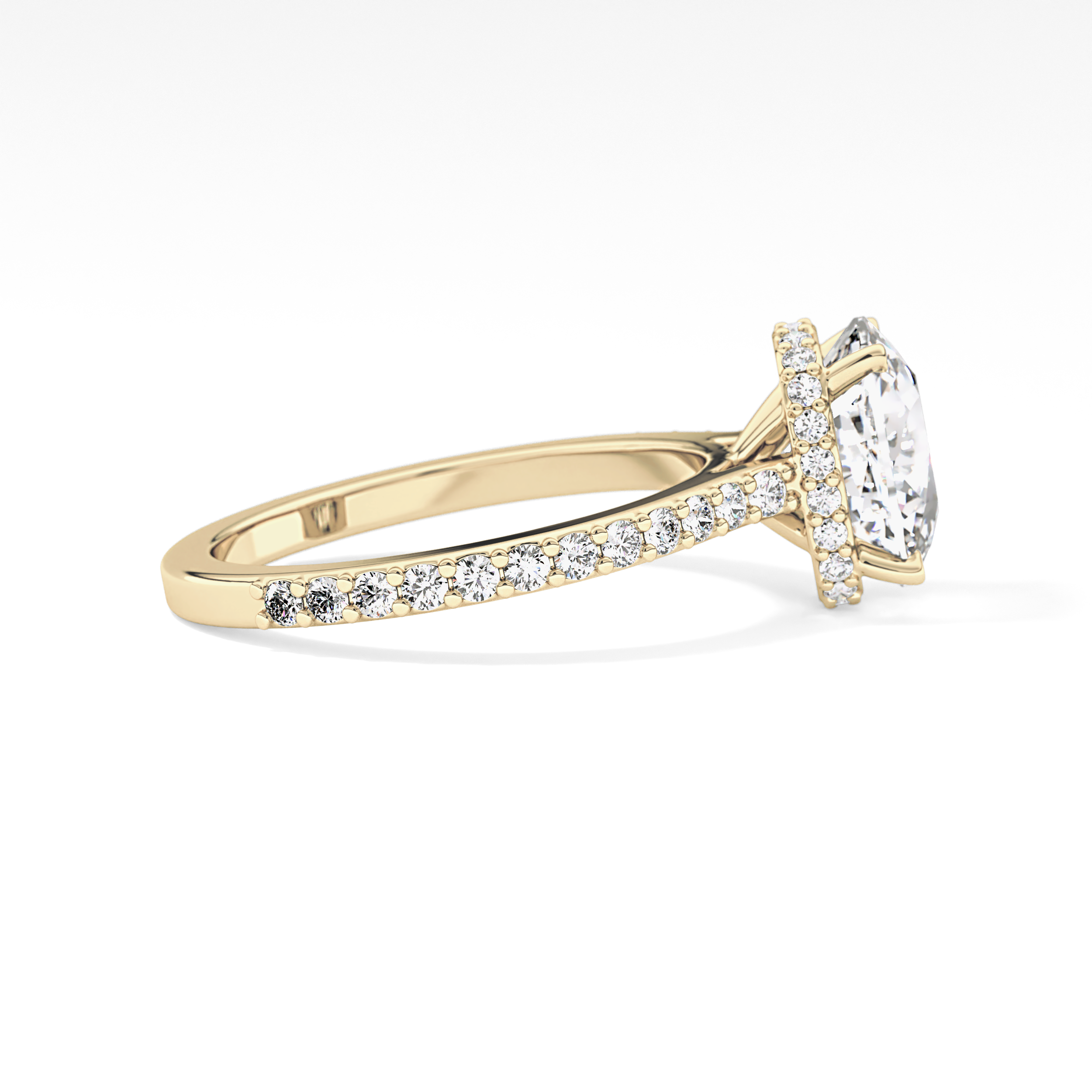 Cushion Hidden Halo & Pave Lab Grown Diamond Engagement Ring