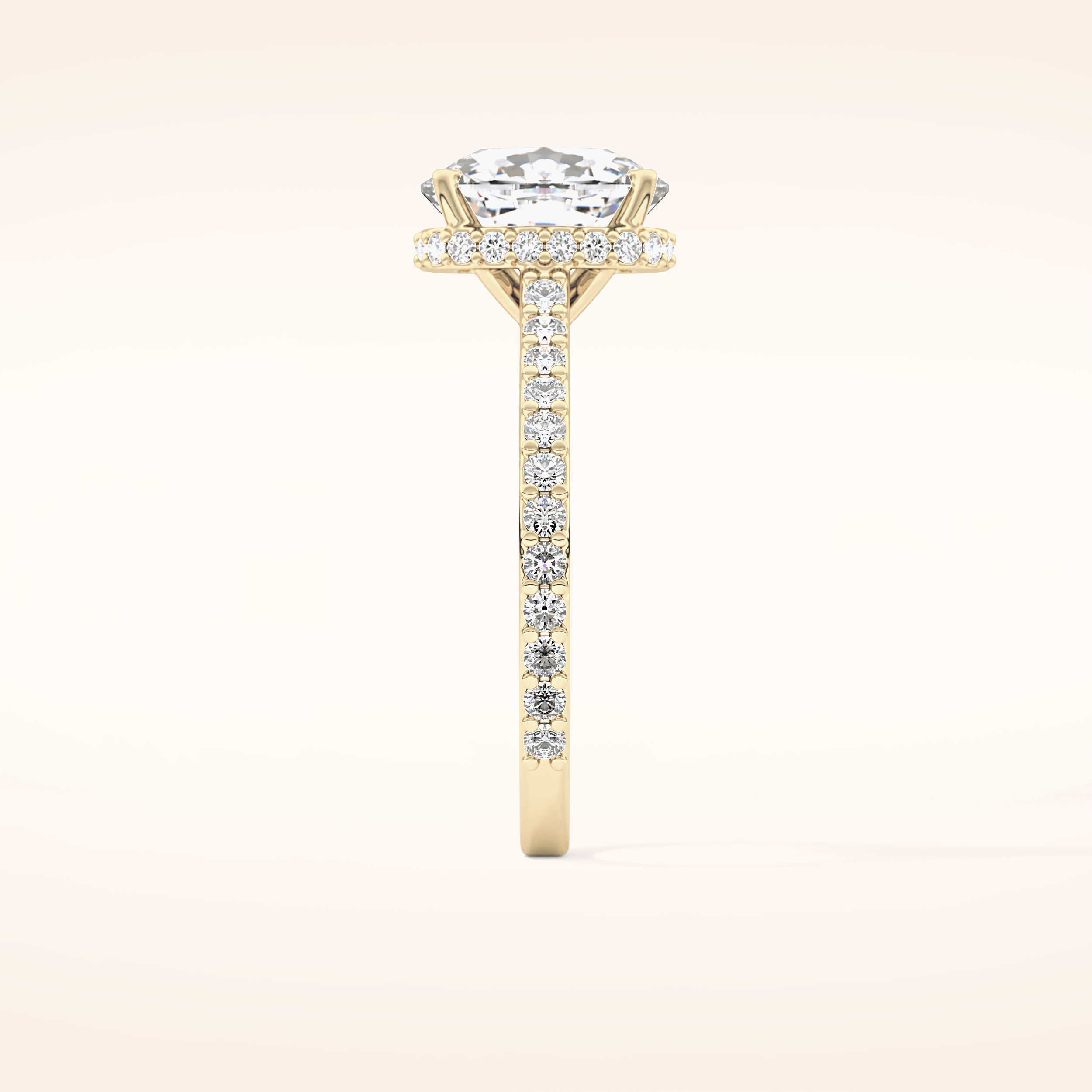 3.55 CT Cushion Shaped Hidden Halo & Pave Moissanite Engagement Ring