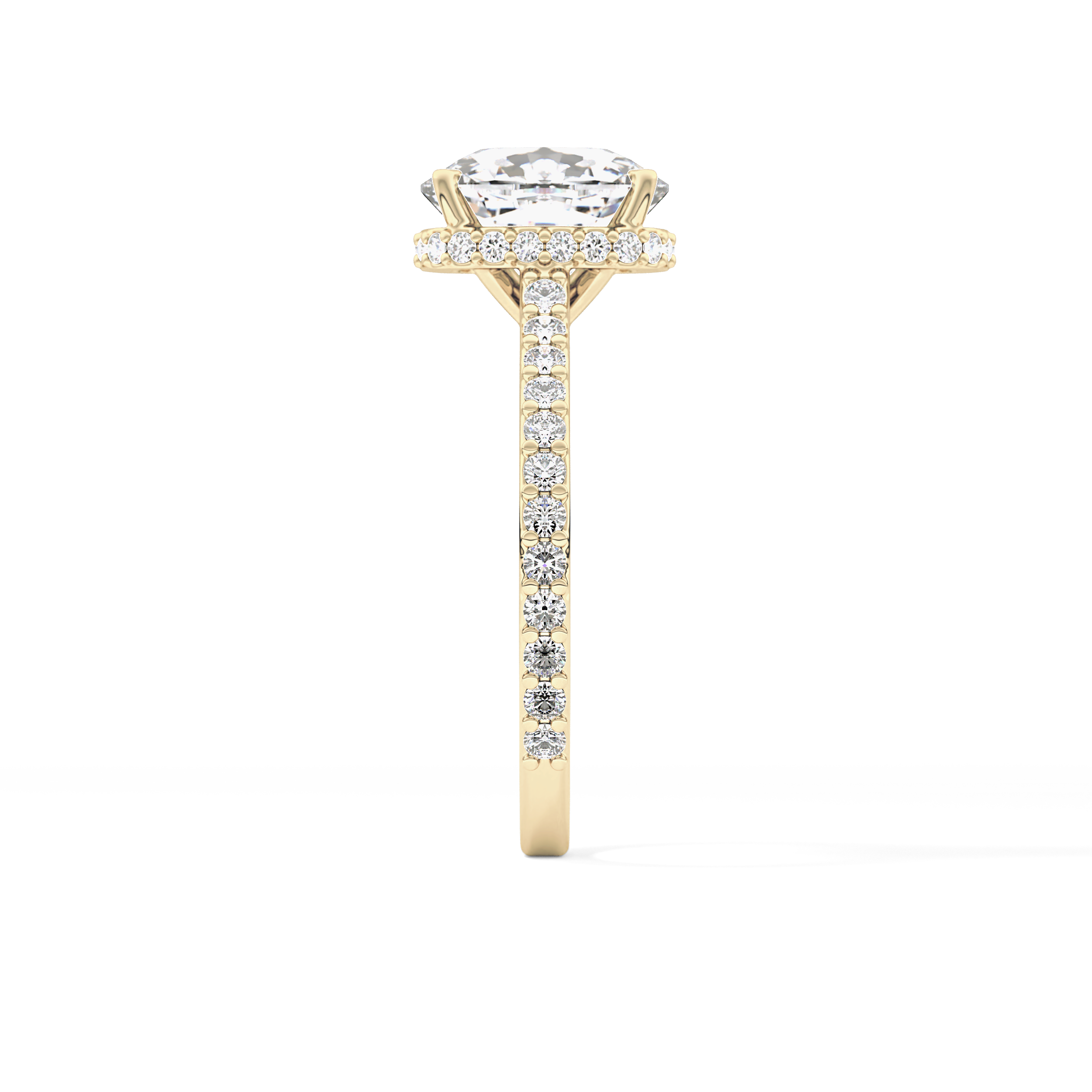 Cushion Hidden Halo & Pave Lab Grown Diamond Engagement Ring