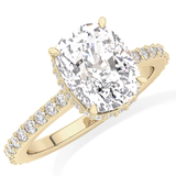 Cushion Hidden Halo & Pave Lab Grown Diamond Engagement Ring