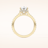 3.55 CT Cushion Shaped Hidden Halo & Pave Moissanite Engagement Ring