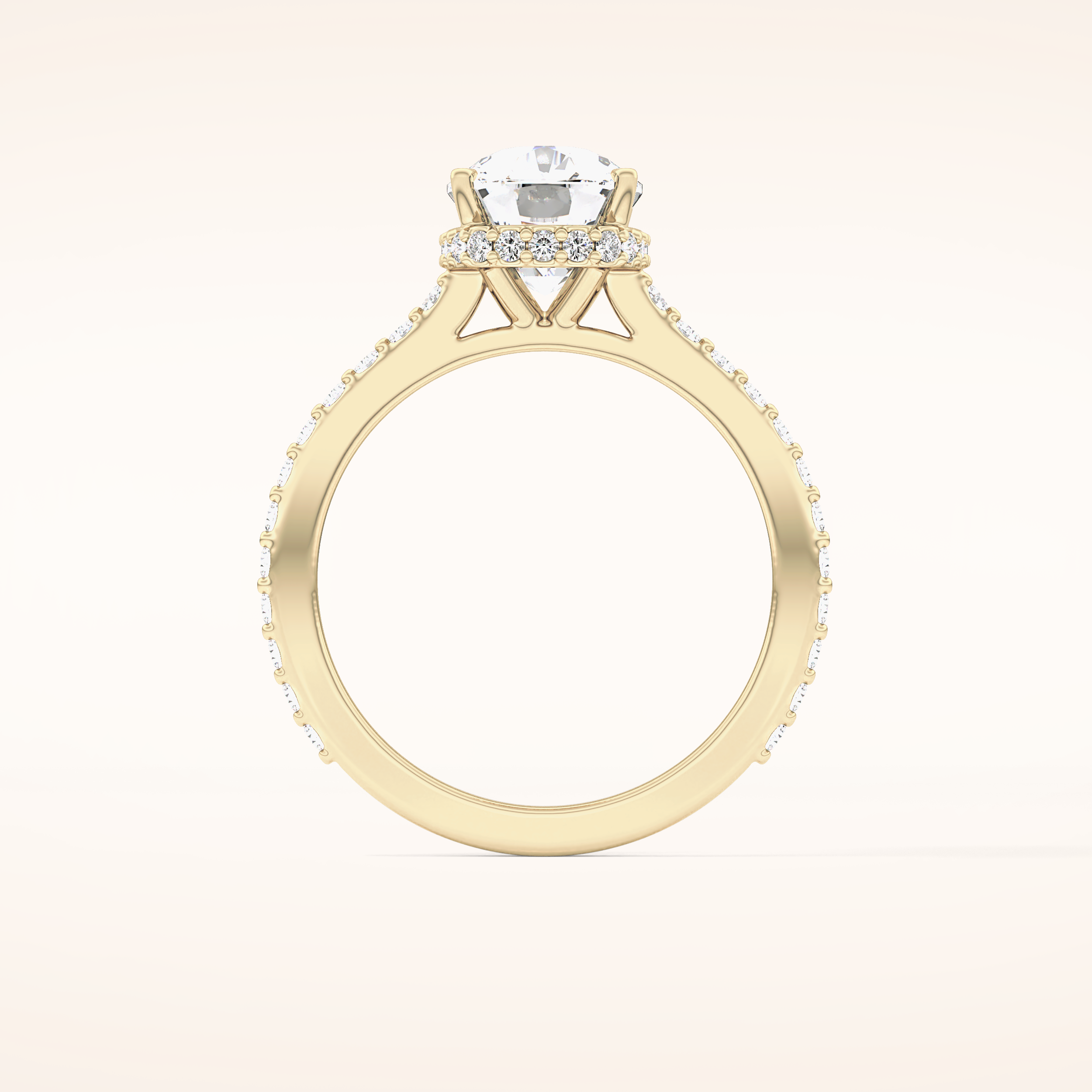 3.55 CT Cushion Shaped Hidden Halo & Pave Moissanite Engagement Ring