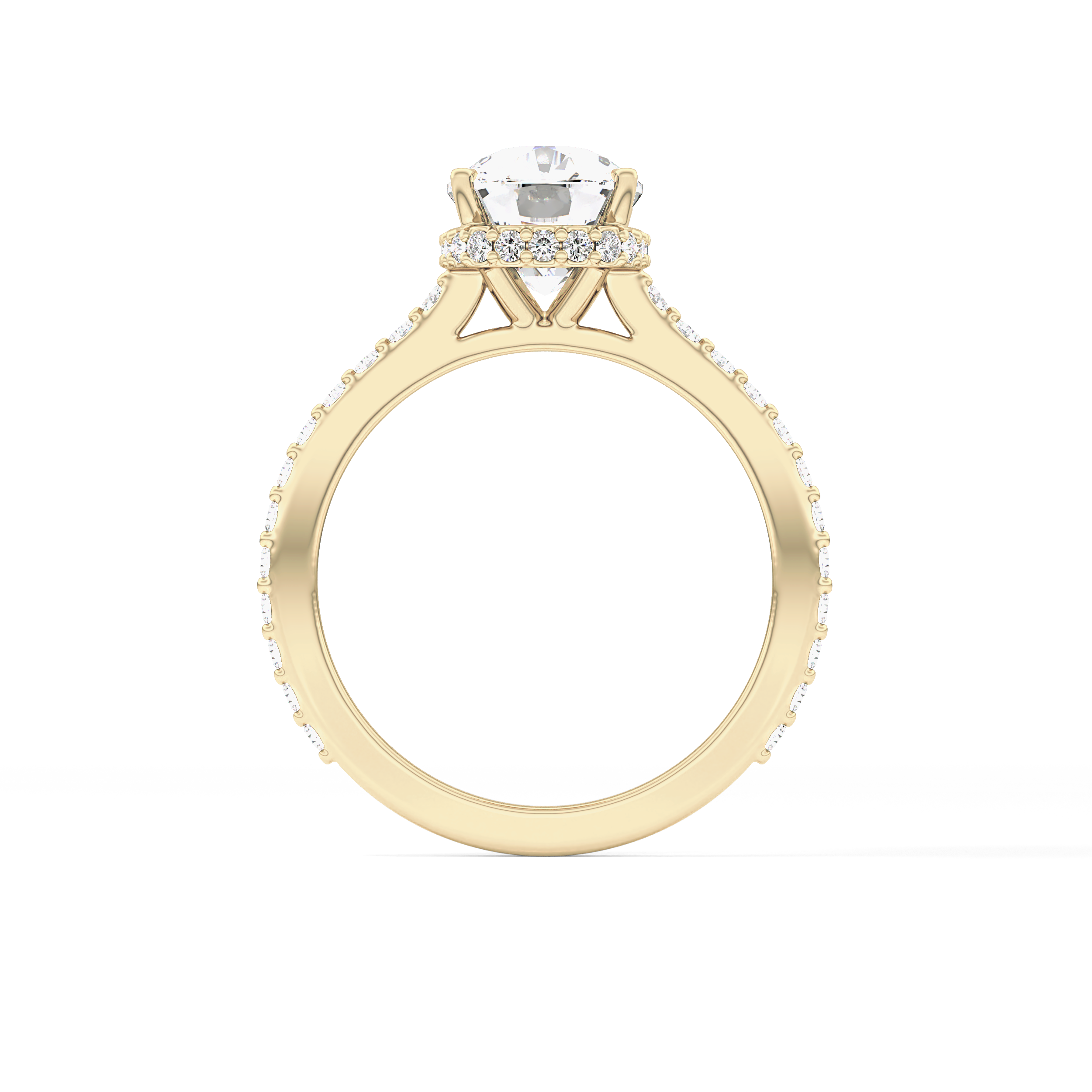 Cushion Hidden Halo & Pave Lab Grown Diamond Engagement Ring