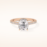 3.55 CT Cushion Shaped Hidden Halo & Pave Moissanite Engagement Ring