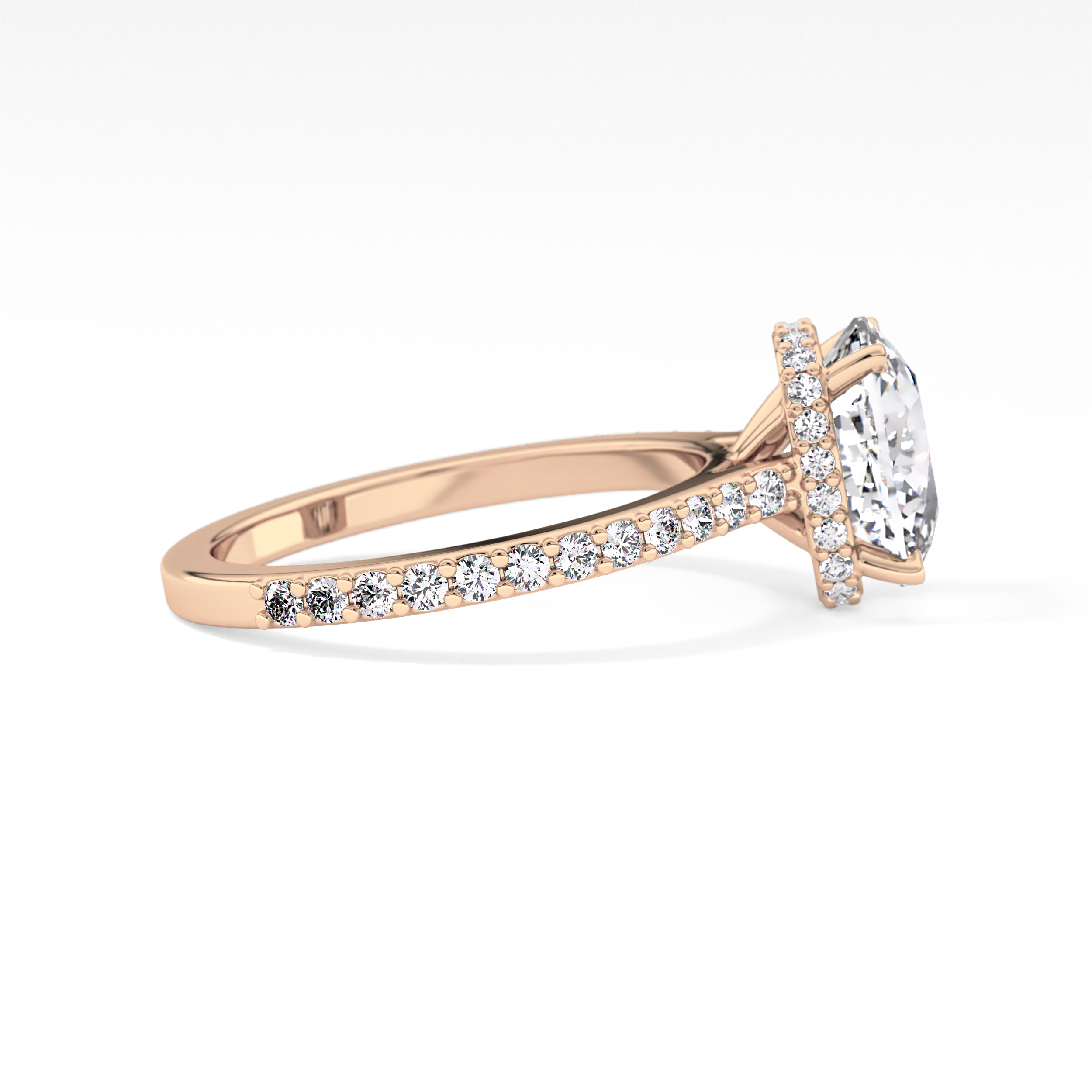 Cushion Hidden Halo & Pave Lab Grown Diamond Engagement Ring