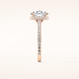 3.55 CT Cushion Shaped Hidden Halo & Pave Moissanite Engagement Ring