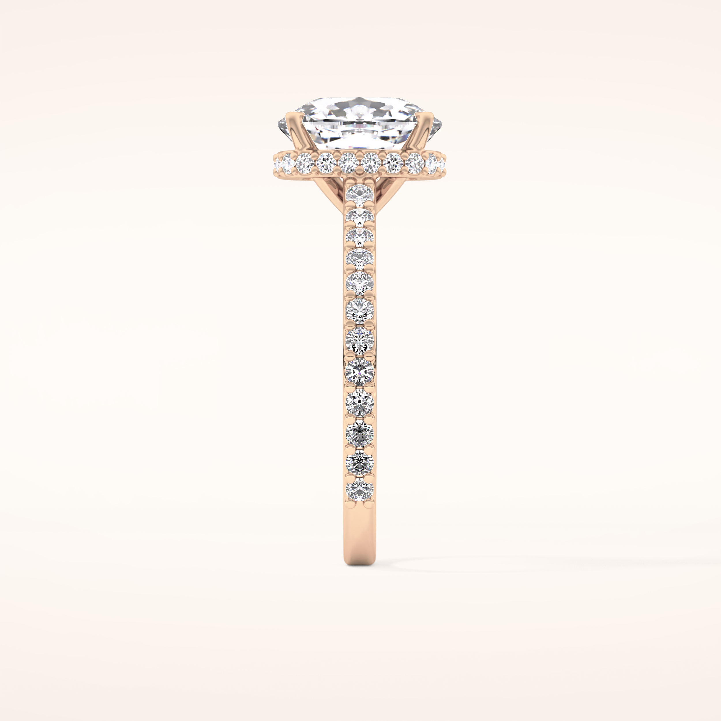 3.55 CT Cushion Shaped Hidden Halo & Pave Moissanite Engagement Ring