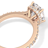 Cushion Hidden Halo & Pave Lab Grown Diamond Engagement Ring