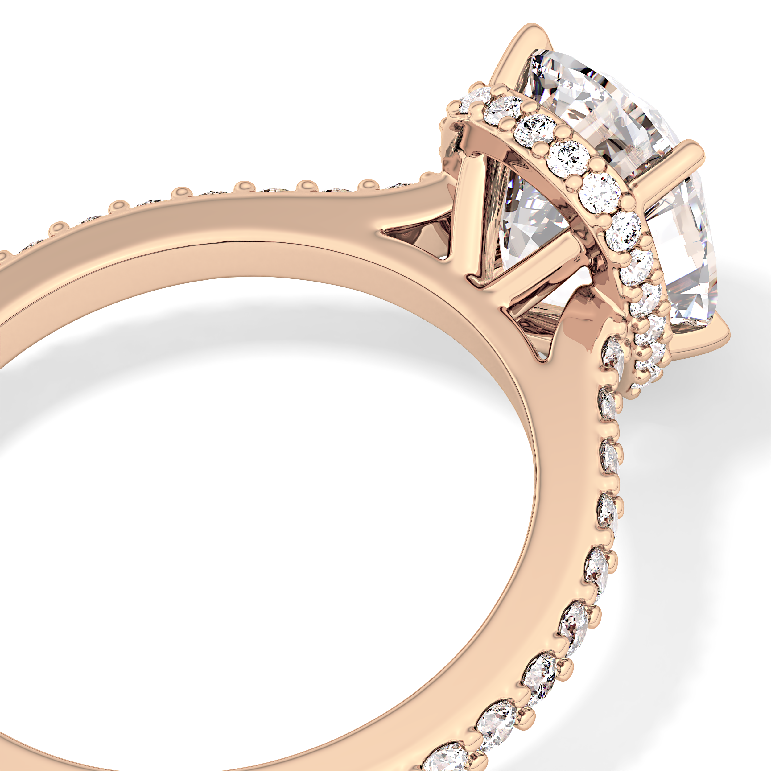 Cushion Hidden Halo & Pave Lab Grown Diamond Engagement Ring