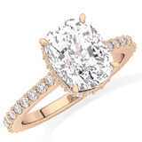 Cushion Hidden Halo & Pave Lab Grown Diamond Engagement Ring