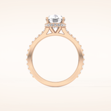 3.55 CT Cushion Shaped Hidden Halo & Pave Moissanite Engagement Ring