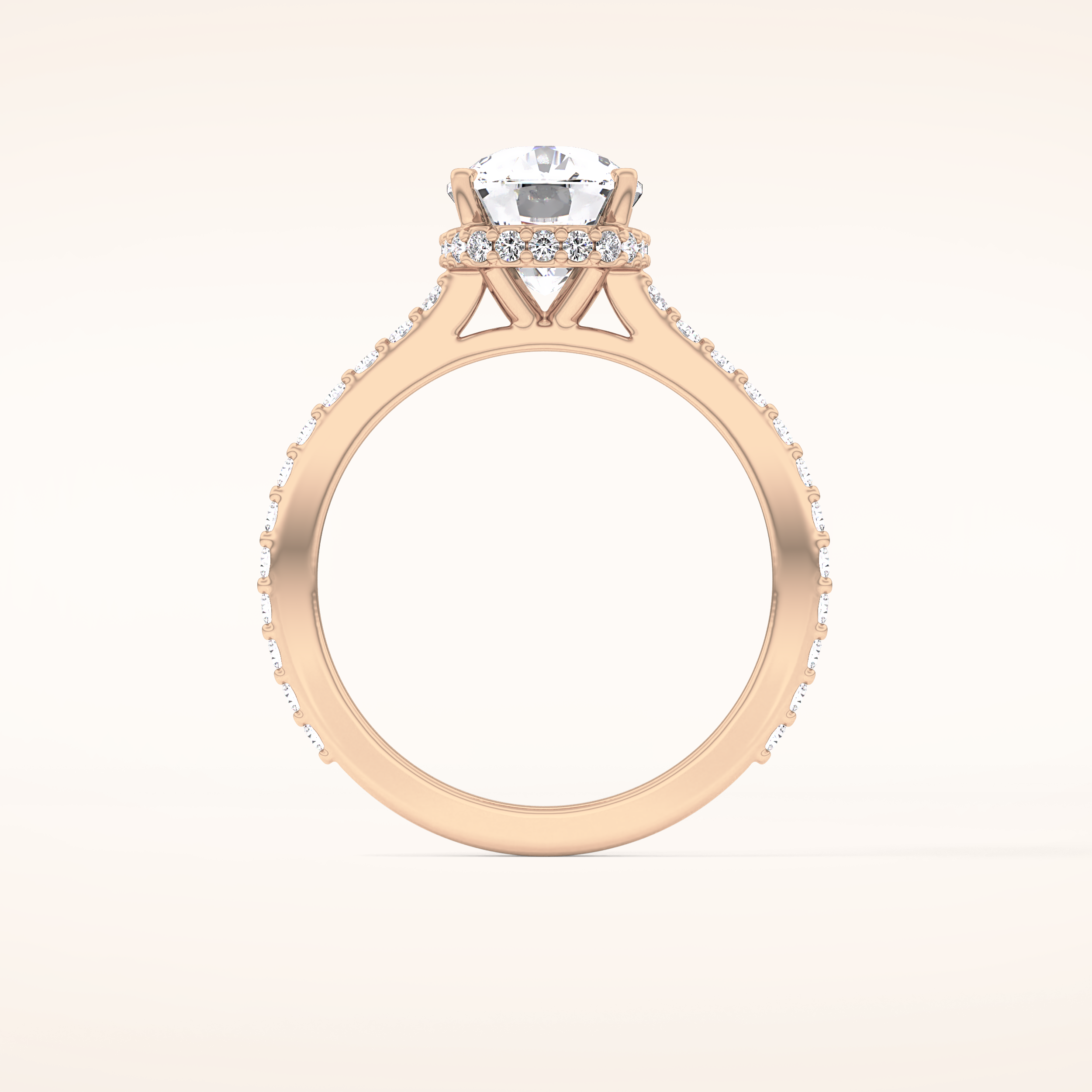 3.55 CT Cushion Shaped Hidden Halo & Pave Moissanite Engagement Ring
