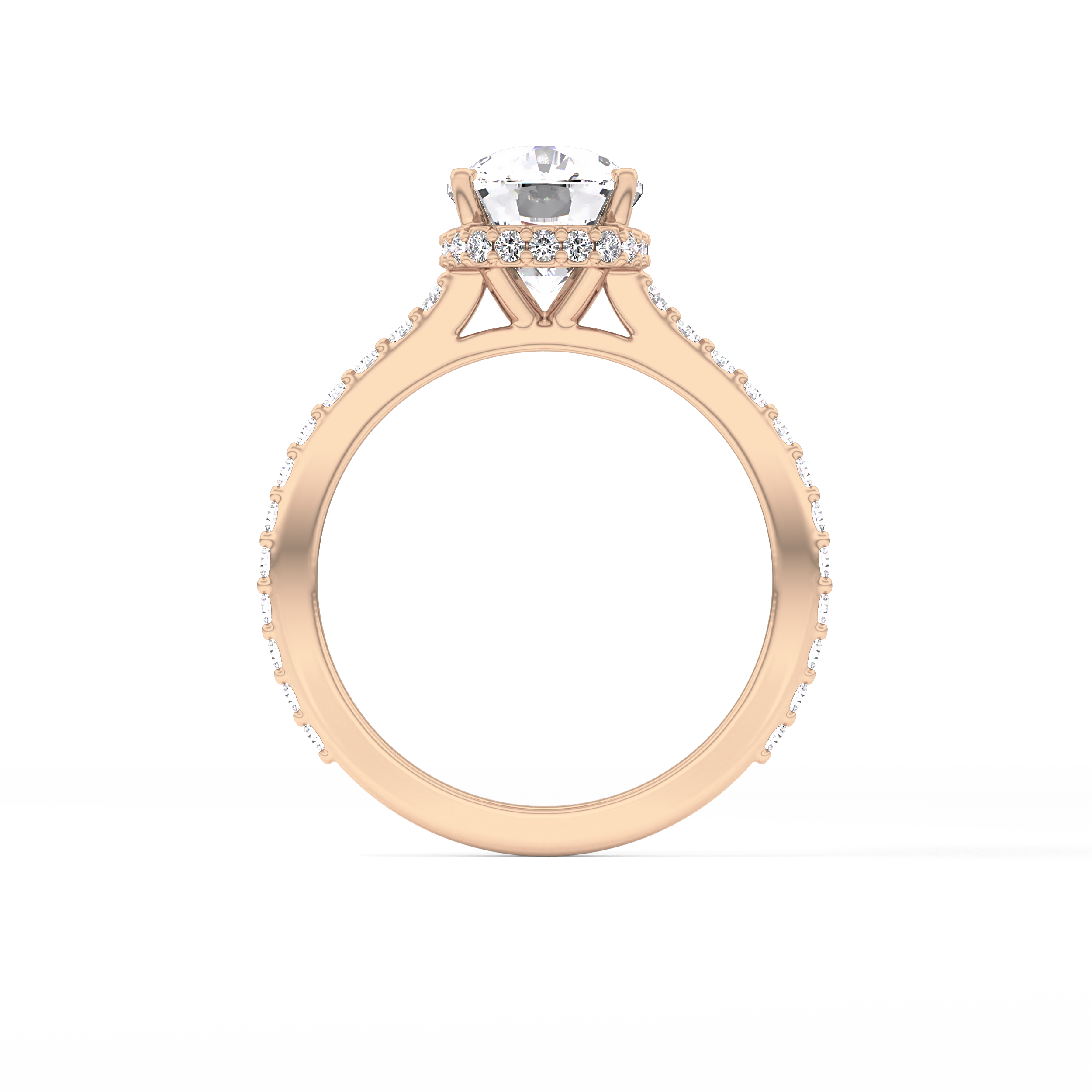 Cushion Hidden Halo & Pave Lab Grown Diamond Engagement Ring