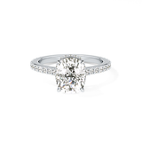 Cushion Hidden Halo & Pave Lab Grown Diamond Engagement Ring