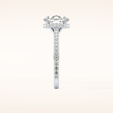 3.55 CT Cushion Shaped Hidden Halo & Pave Moissanite Engagement Ring