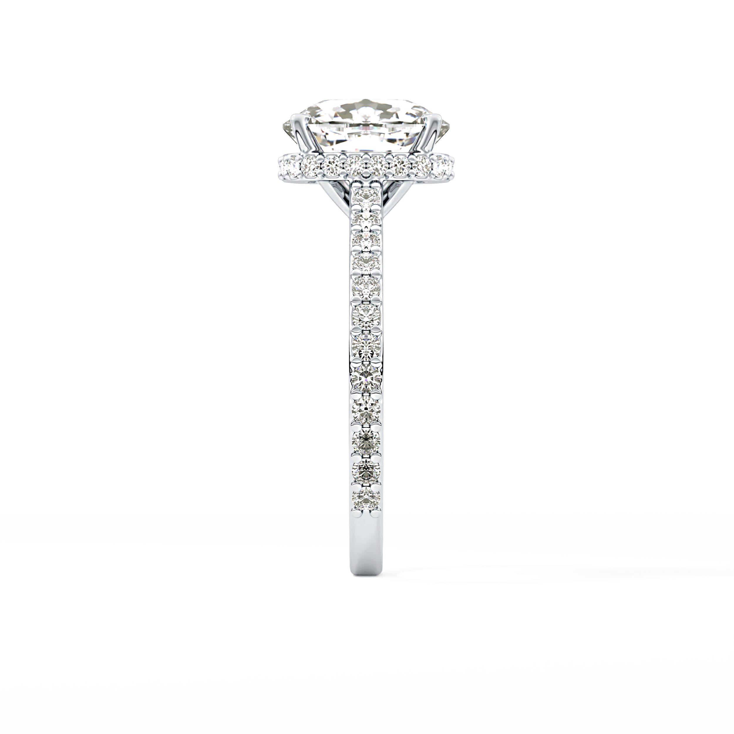 Cushion Hidden Halo & Pave Lab Grown Diamond Engagement Ring