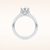 3.55 CT Cushion Shaped Hidden Halo & Pave Moissanite Engagement Ring
