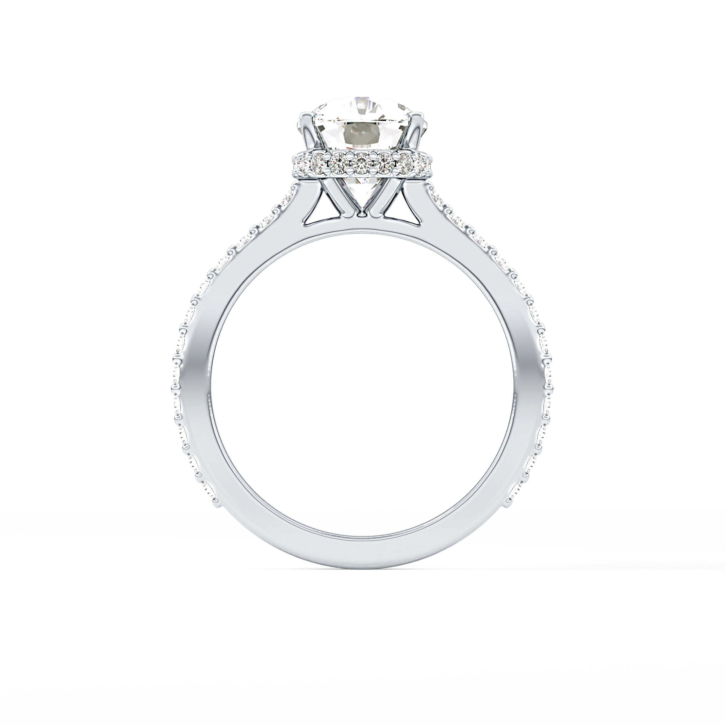 Cushion Hidden Halo & Pave Lab Grown Diamond Engagement Ring