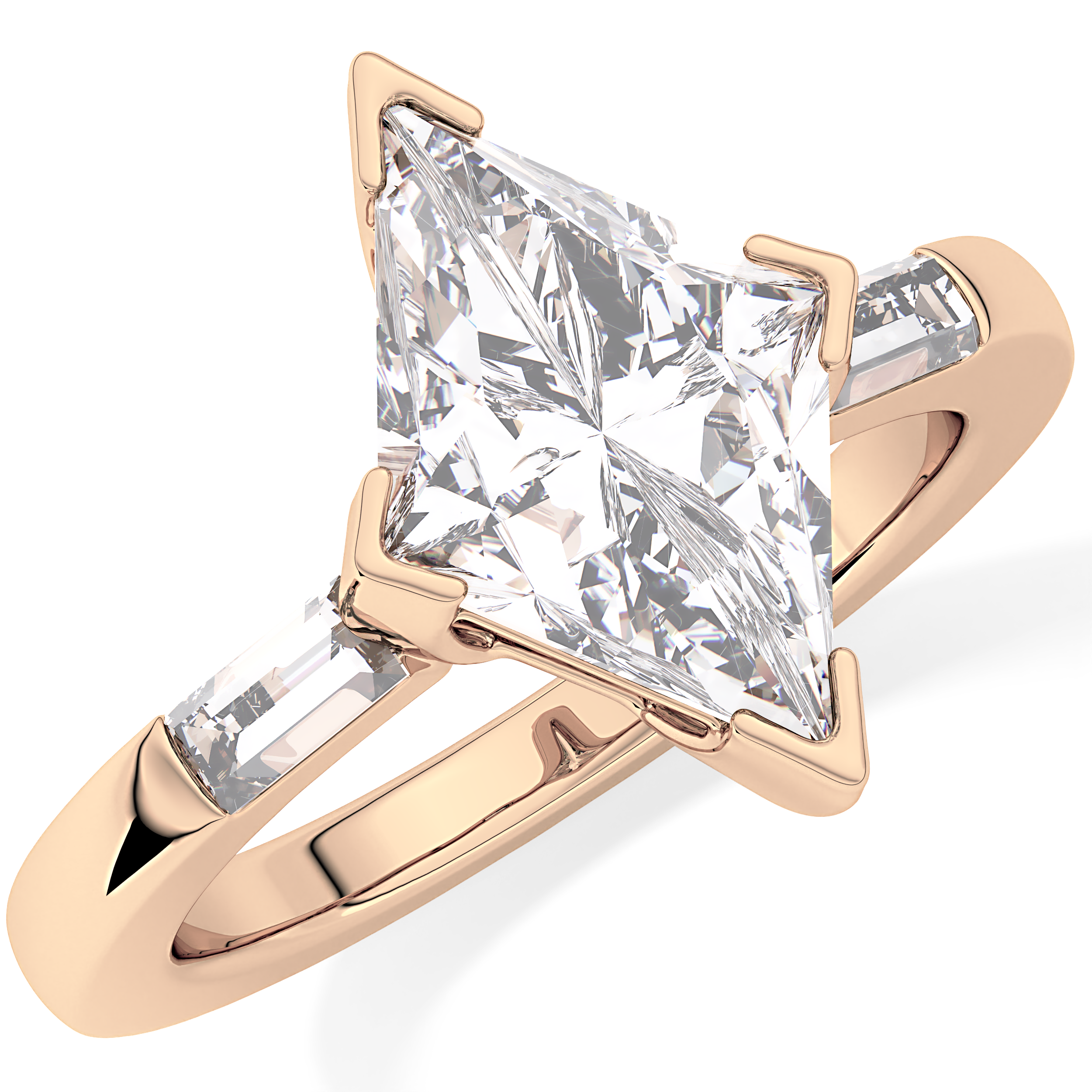 Kite Three Stone Lab Grown Diamond Engagement Ring
