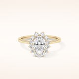 0.91 CT Oval Shaped Halo Moissanite Engagement Ring