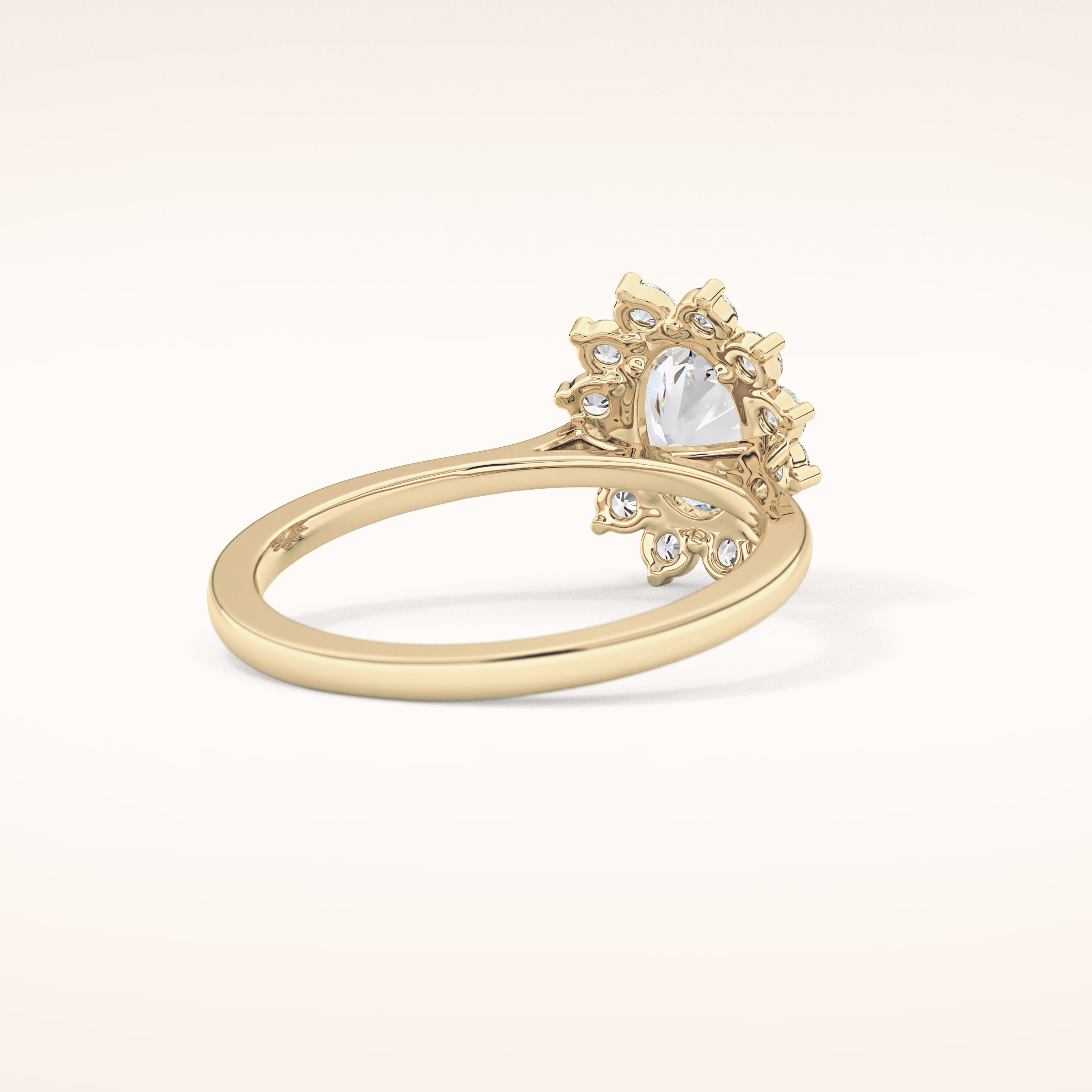0.91 CT Oval Shaped Halo Moissanite Engagement Ring