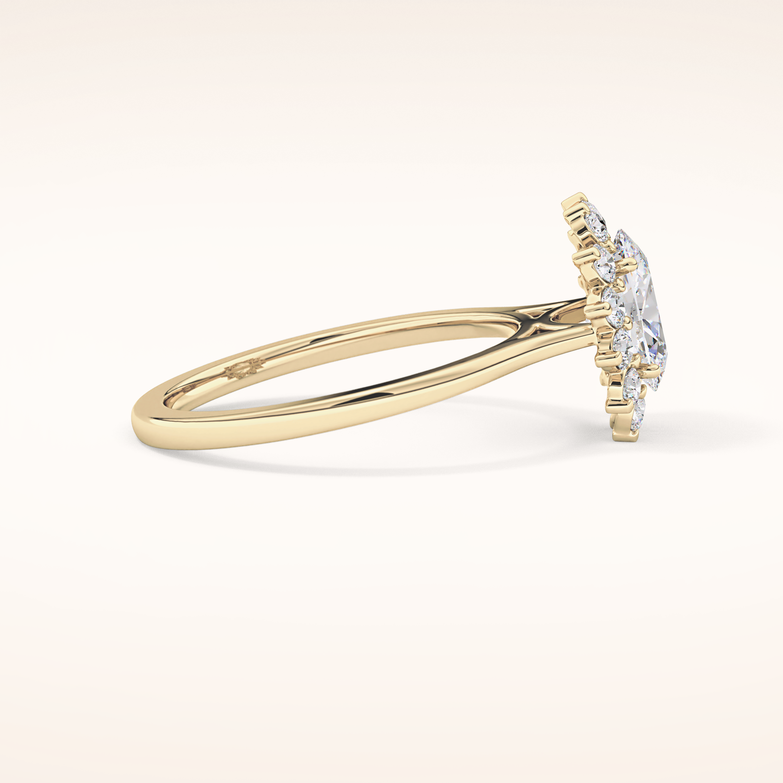 0.91 CT Oval Shaped Halo Moissanite Engagement Ring