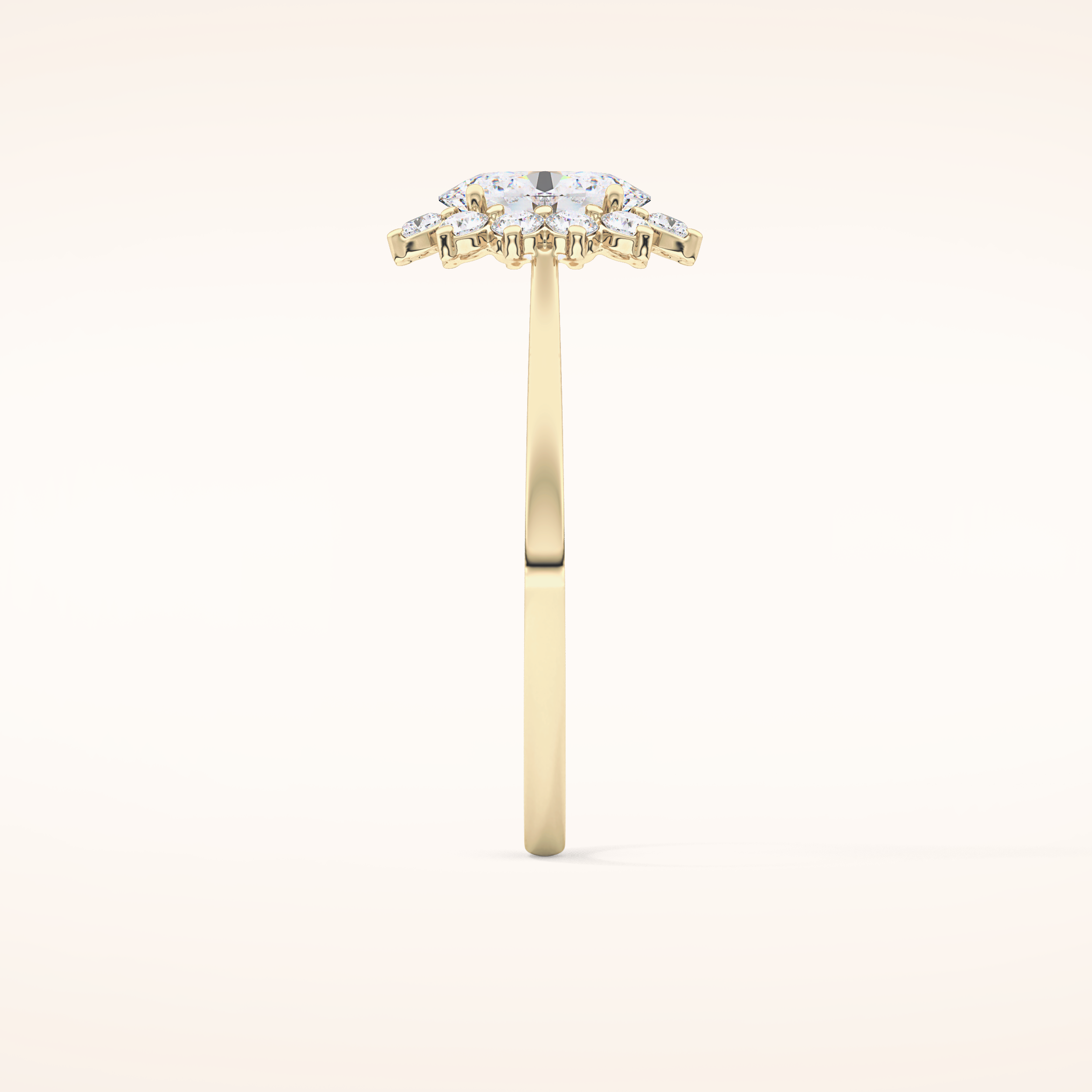 0.91 CT Oval Shaped Halo Moissanite Engagement Ring
