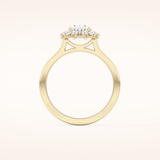 0.91 CT Oval Shaped Halo Moissanite Engagement Ring