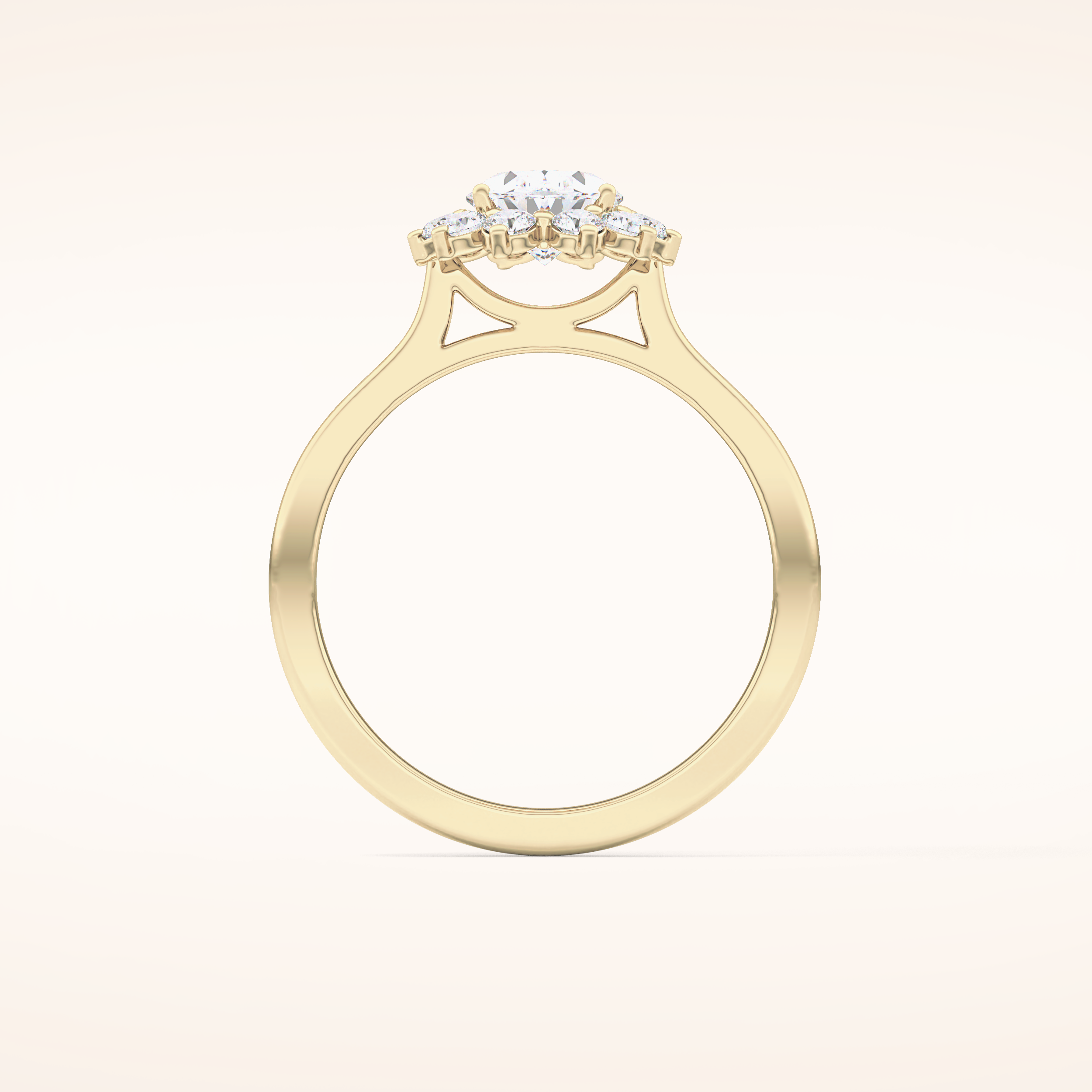 0.91 CT Oval Shaped Halo Moissanite Engagement Ring